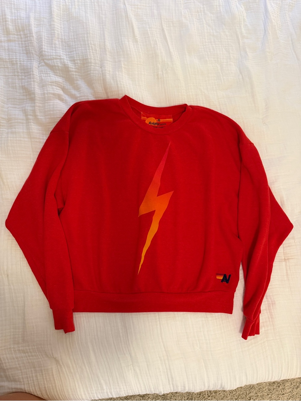 Aviator Nation Bolt Sweatshirt - Red - Size XS - Like New